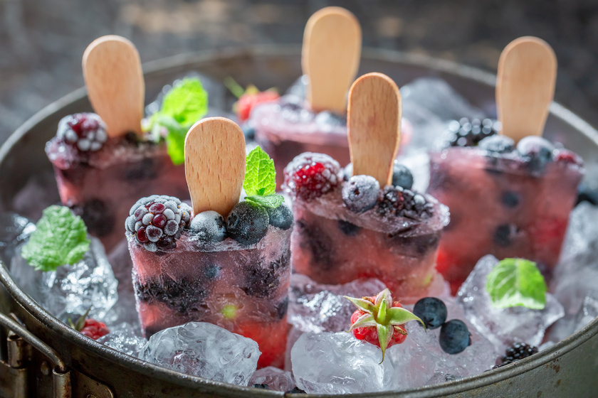 Homemade berry fruits ice cream on a stick 5 Healthy Snacks In The Senior Years