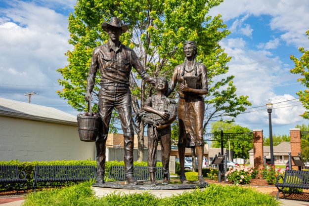 Bronze statue of an early 20th-century agriculture family. Broke Here's Why Broken Arrow, OK Is A Perfect Place For Active Retirement