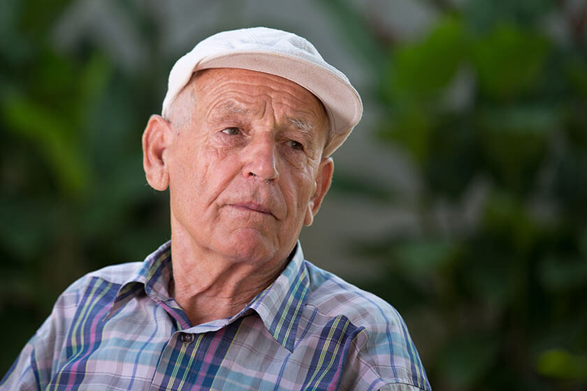 Depressed old man