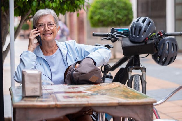 Smiling attractive gray haired woman Smiling attractive gray haired woman