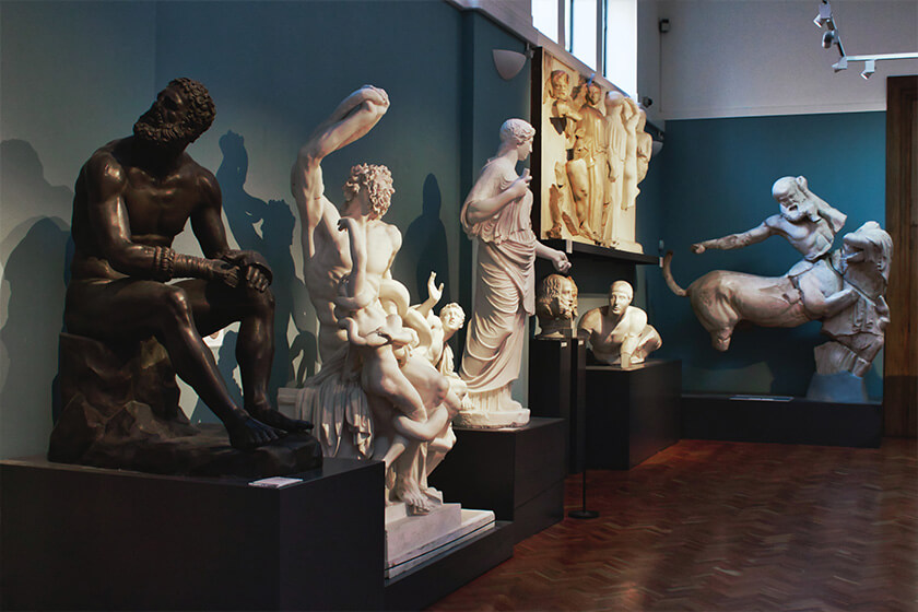 Oxford, UK - March 02 2020: Marble and bronze statues on display