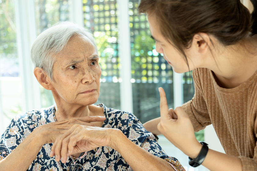 Asian senior woman is confused because she can not remember the Asian senior woman is confused because she can not remember the
