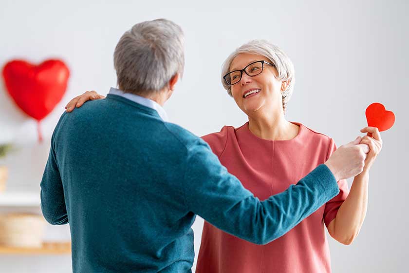 Elderly couple on valentine’s day Elderly couple on valentine's day