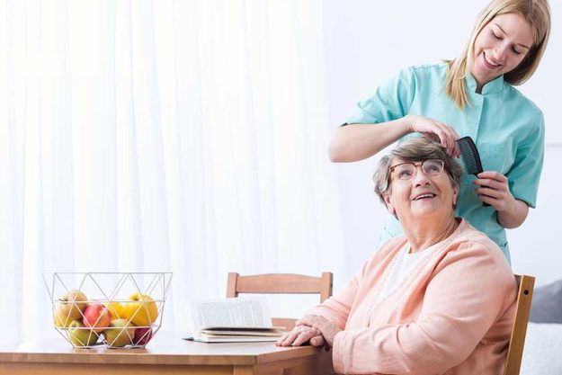 Caregive take care of patient