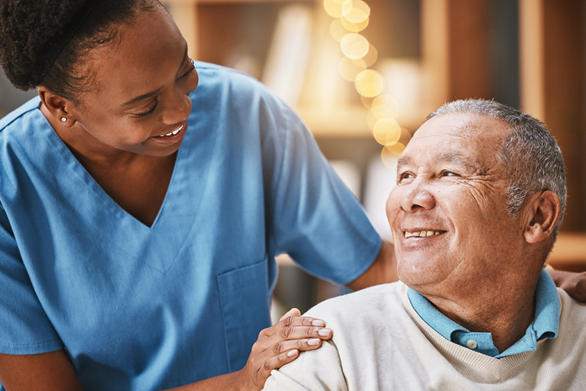 Help, support and medical with nurse and old man for retirement, rehabilitation or healing Help, support and medical with nurse and old man for retirement, rehabilitation or healing