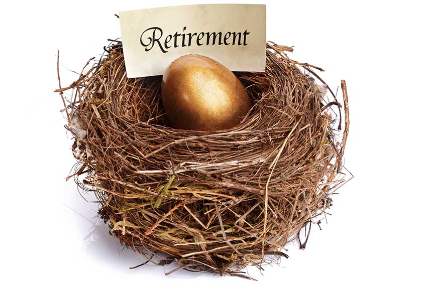 Retirement savings golden nest egg