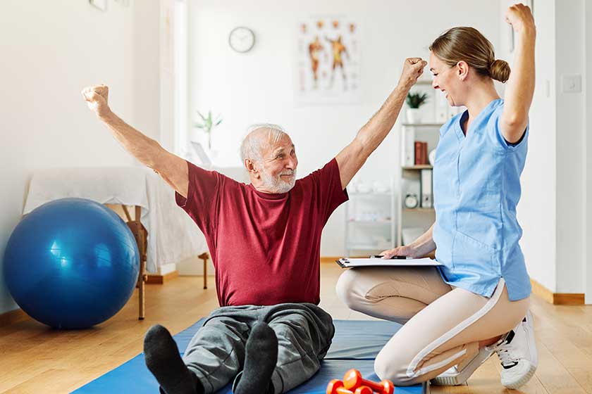 nurse doctor senior care exercise physical therapy
