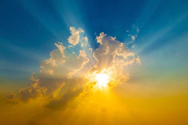 Sunset with sun rays Sunset with sun rays