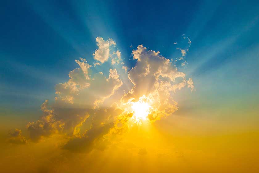 Sunset with sun rays Sunset with sun rays
