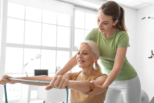 mature woman training elastic band mature woman training elastic band