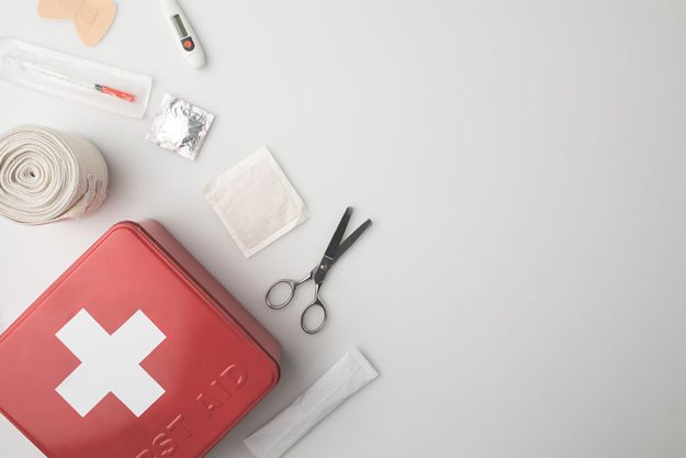 Medicine chest with medical supplies