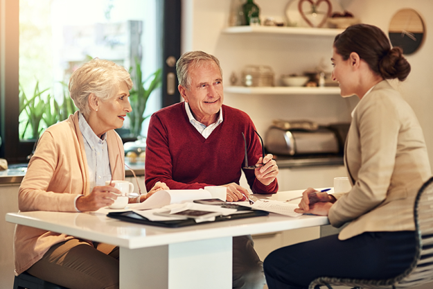 senior couple financial advisor documents retirement plan
