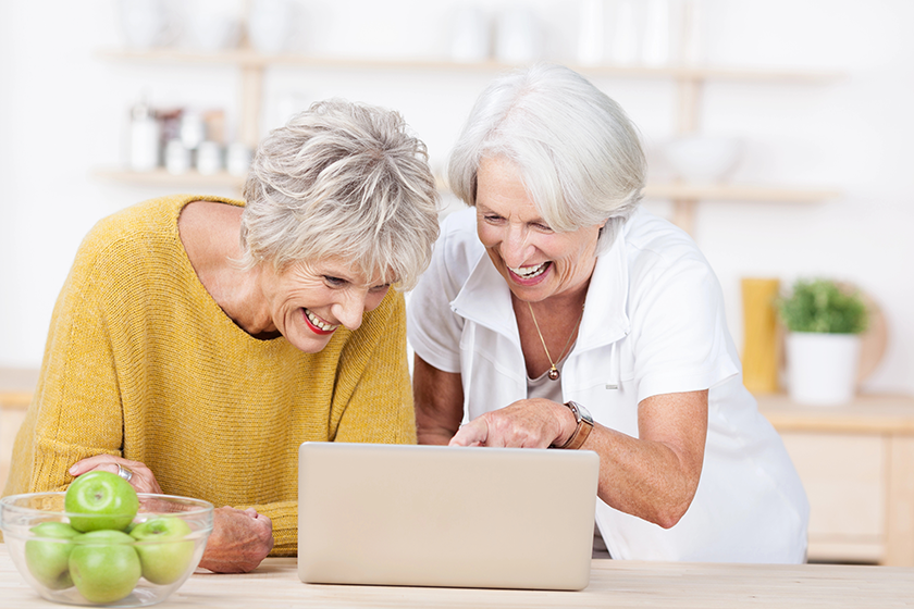 senior women surfing the internet