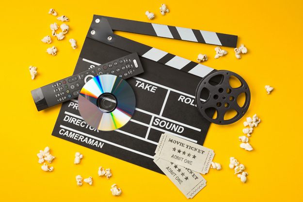 Single, black, open movie clapper Single, black, open movie clapper