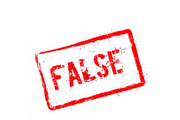 FALSE red rubber stamp isolated on white background