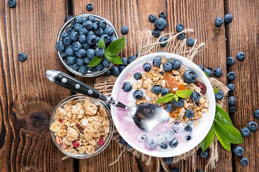 Portion of Blueberry Yogurt