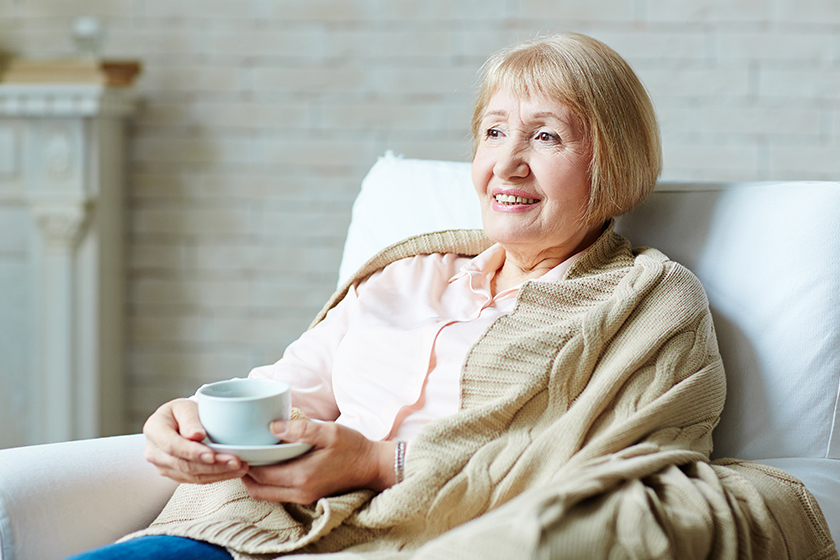 Senior woman drinking tea