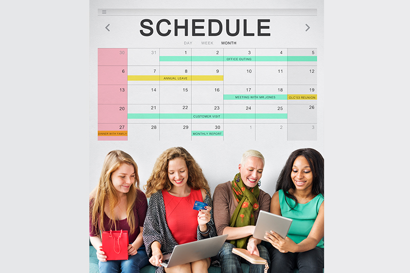 Women using digital devices