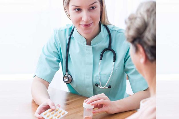 Doctor during home visit