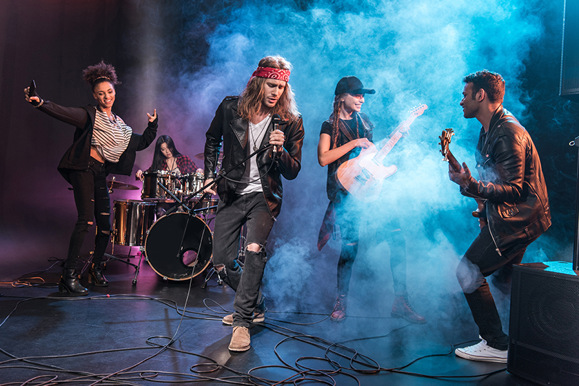 Rock band on stage