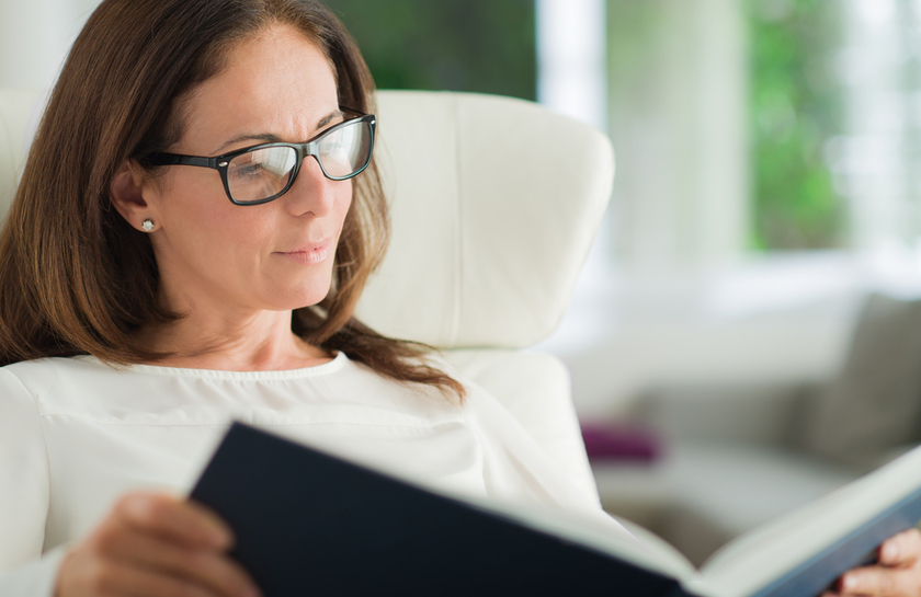 Mature Woman Reading Diary Mature Woman Reading Diary