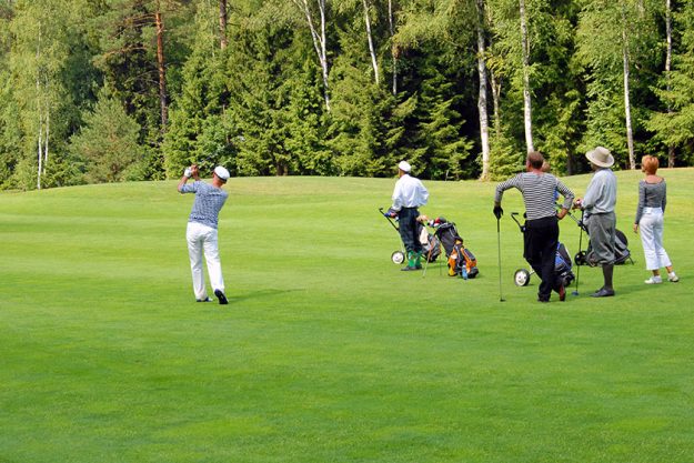 group of golfers at country club