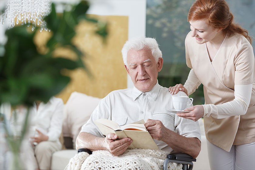 Nurse with cup of tea Nurse with cup of tea