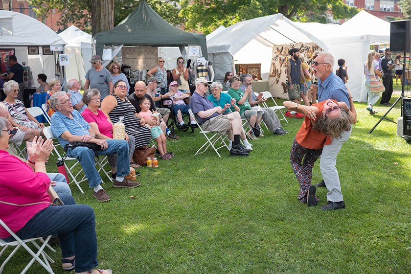 Norwich usa sept 2022 elderly couple swing dances sounds live