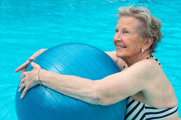 Senior woman in swimming pool