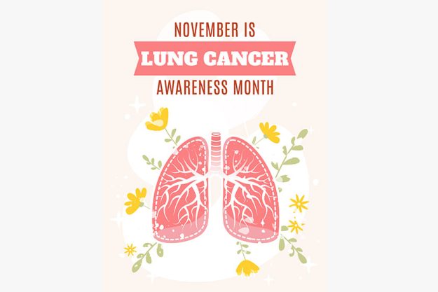 november lung cancer awareness month vector illustration flat cartoon style