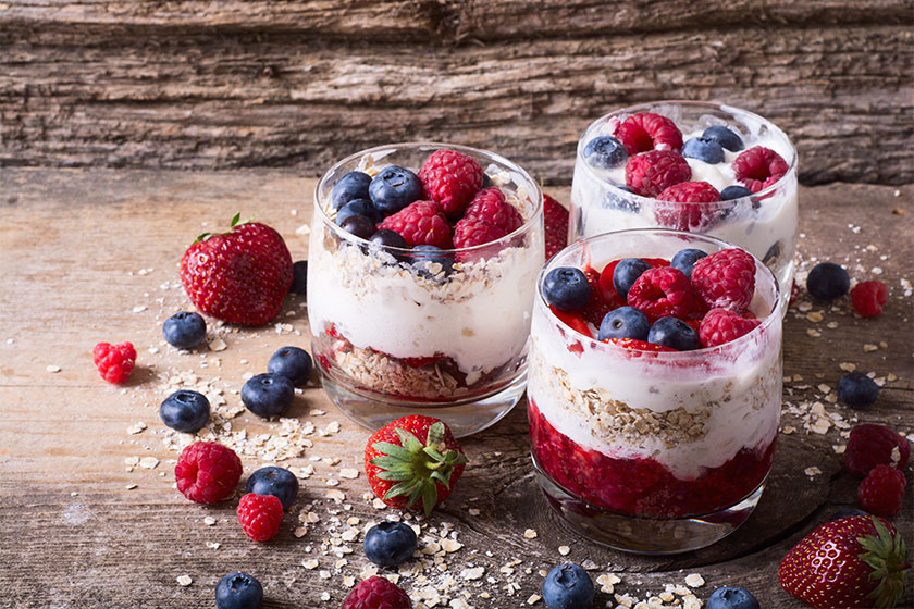 yogurt with oatmeal blueberries raspberries and strawberries yogurt with oatmeal blueberries raspberries and strawberries