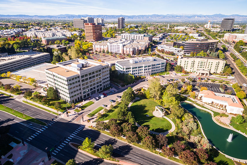 aerial view of business park