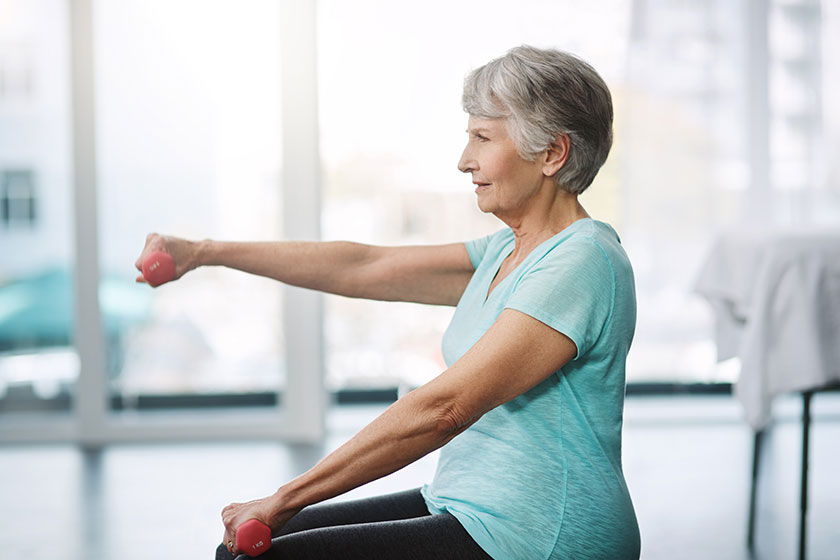 Working on keeping herself healthy cropped shot of a healthy senior woman working out with