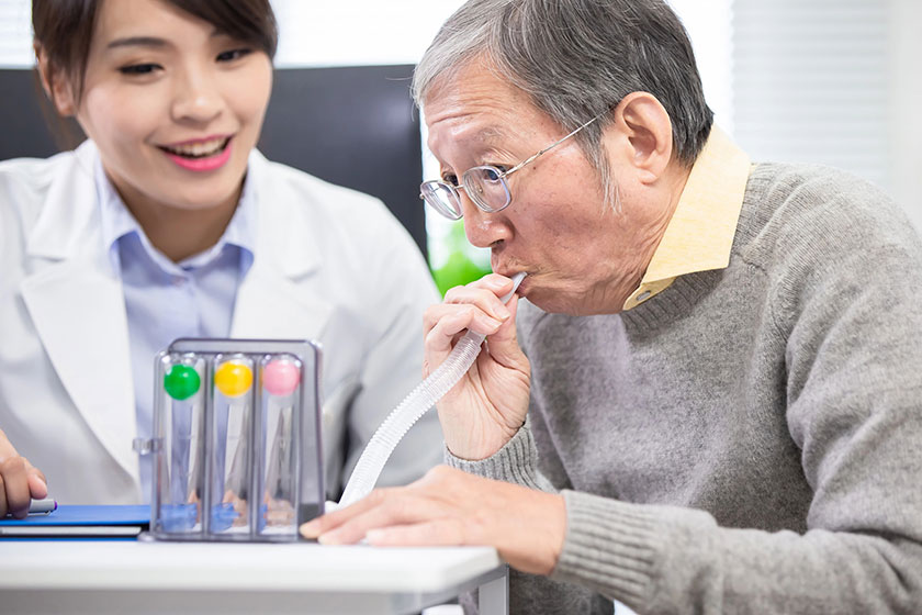 elder patient has triflow training elder patient has triflow training
