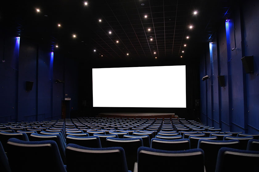 hall of cinema with last spectator