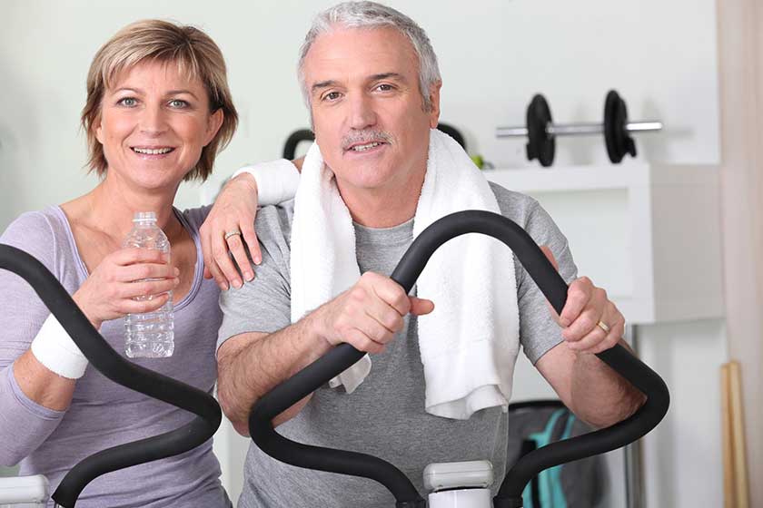 older couple at the gym