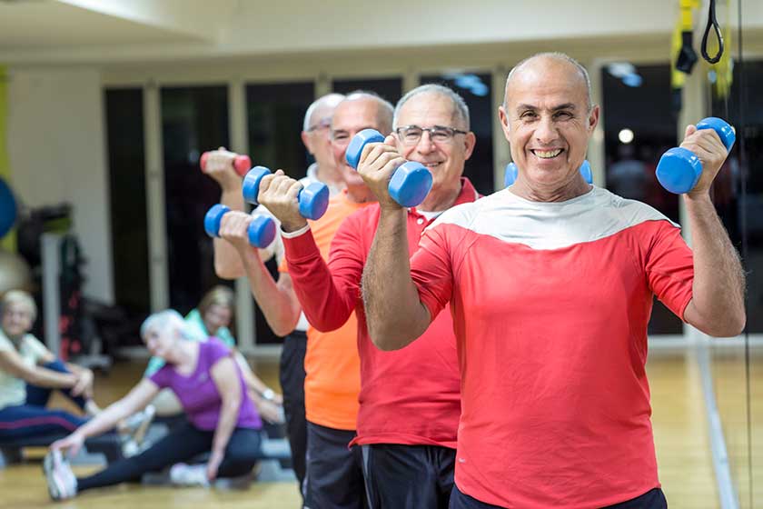 senior men working out gym senior men working out gym