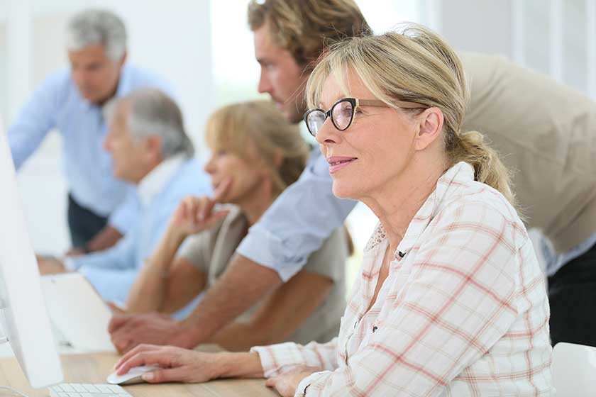woman on training business class