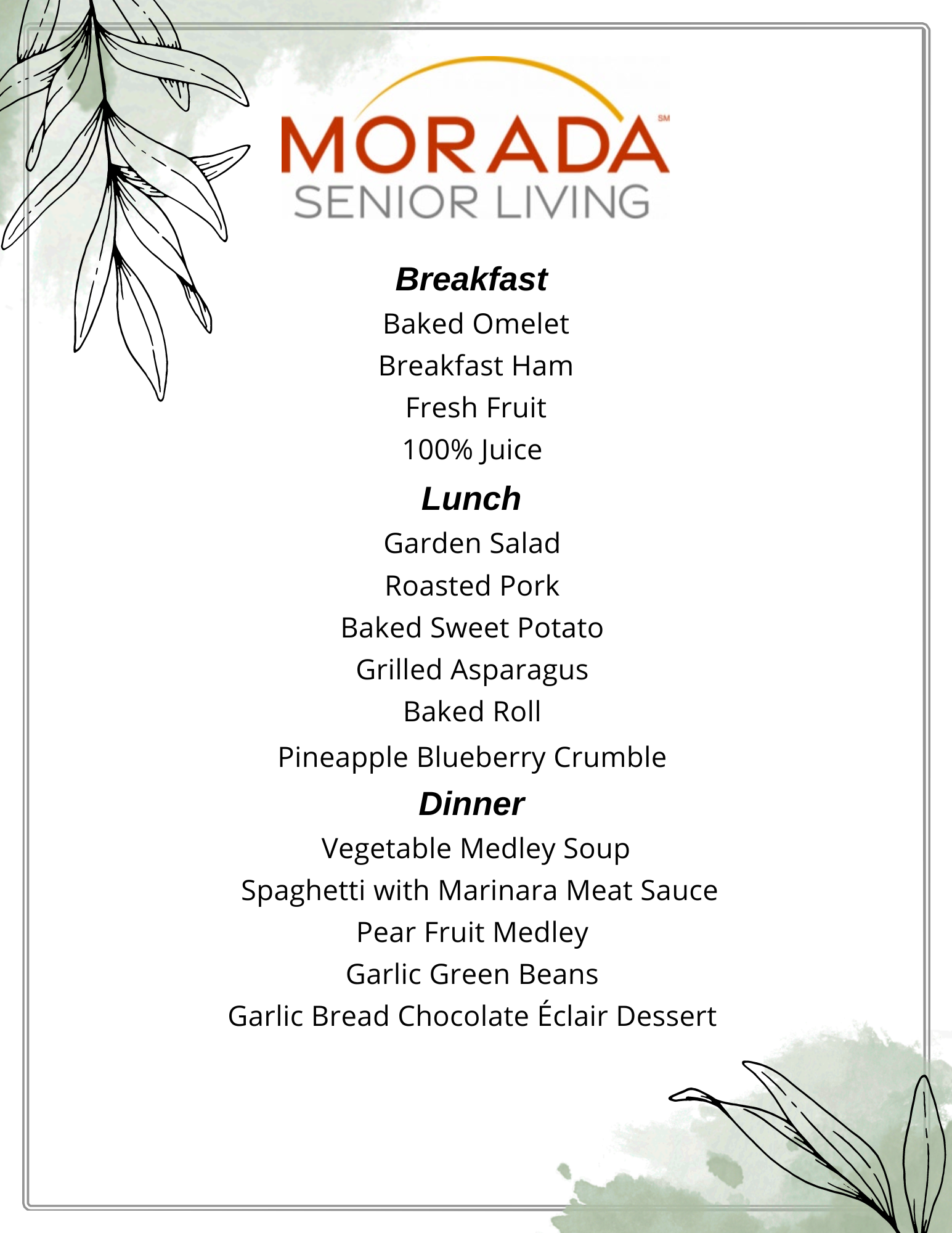 Morada Sample Website Menu