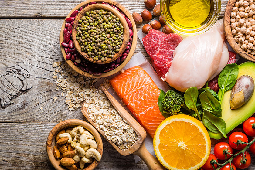 Selection of food that is good for the health and skin Selection of food that is good for the health and skin