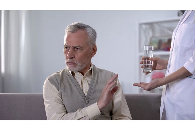 Depressed pensioner refusing treatment nurse feeling lonely depressed