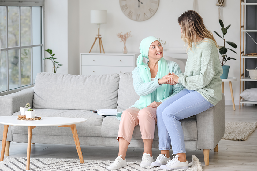 daughter visiting her mother chemotherapy daughter visiting her mother chemotherapy