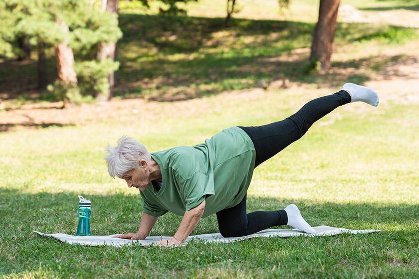 full length senior woman grey hair working out full length senior woman grey hair working out