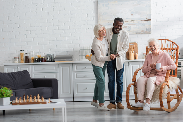 happy interracial pensioners dancing happy interracial pensioners dancing