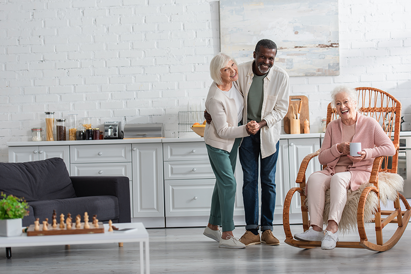 happy interracial pensioners dancing happy interracial pensioners dancing