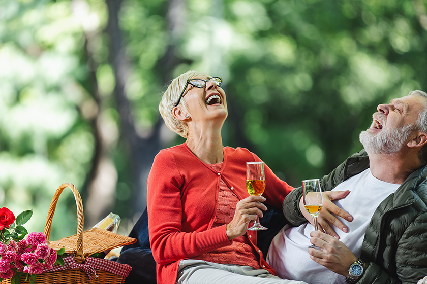 happy senior couple having picnic happy senior couple having picnic
