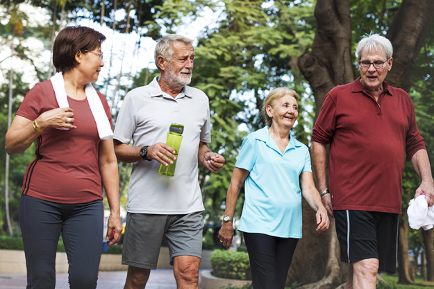 healthy sportive senior people