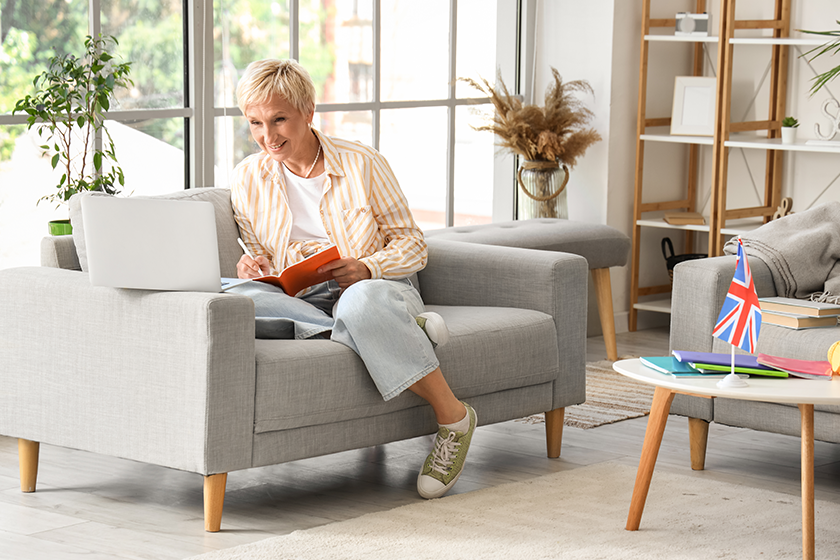 mature woman learning english language