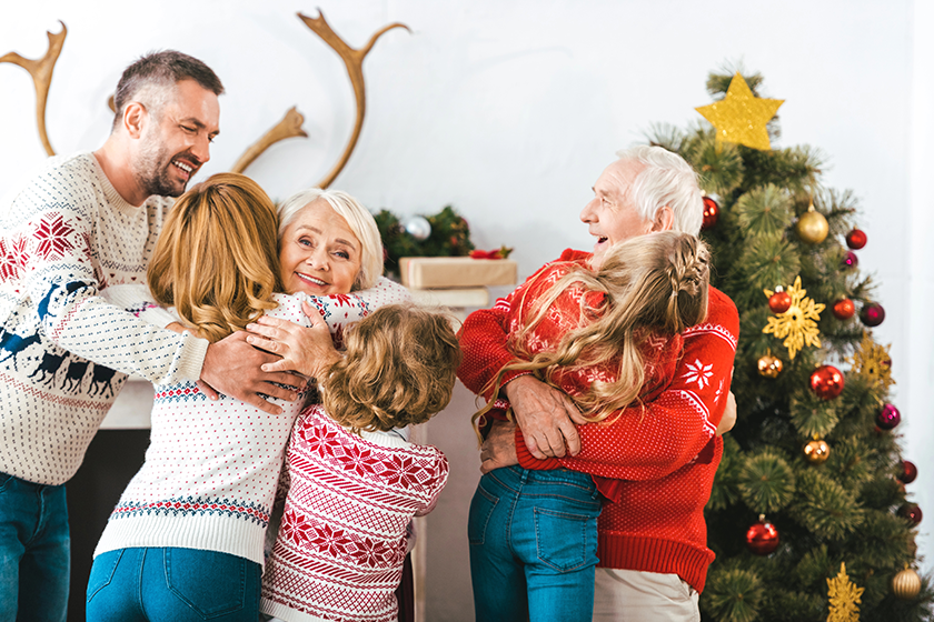 happy family embracing christmas eve happy family embracing christmas eve