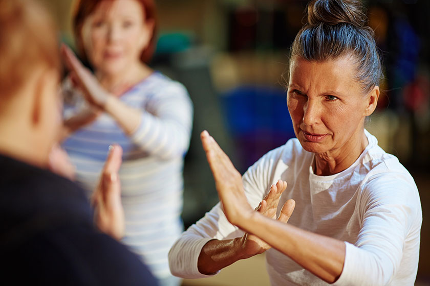 Mature fighter repeating her instructor Mature fighter repeating her instructor